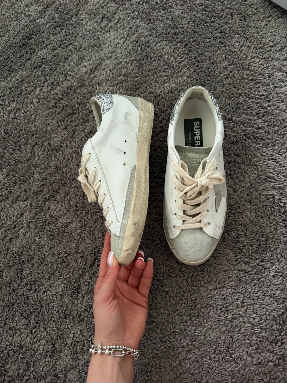 Golden Goose Super-Star white silver sneaker